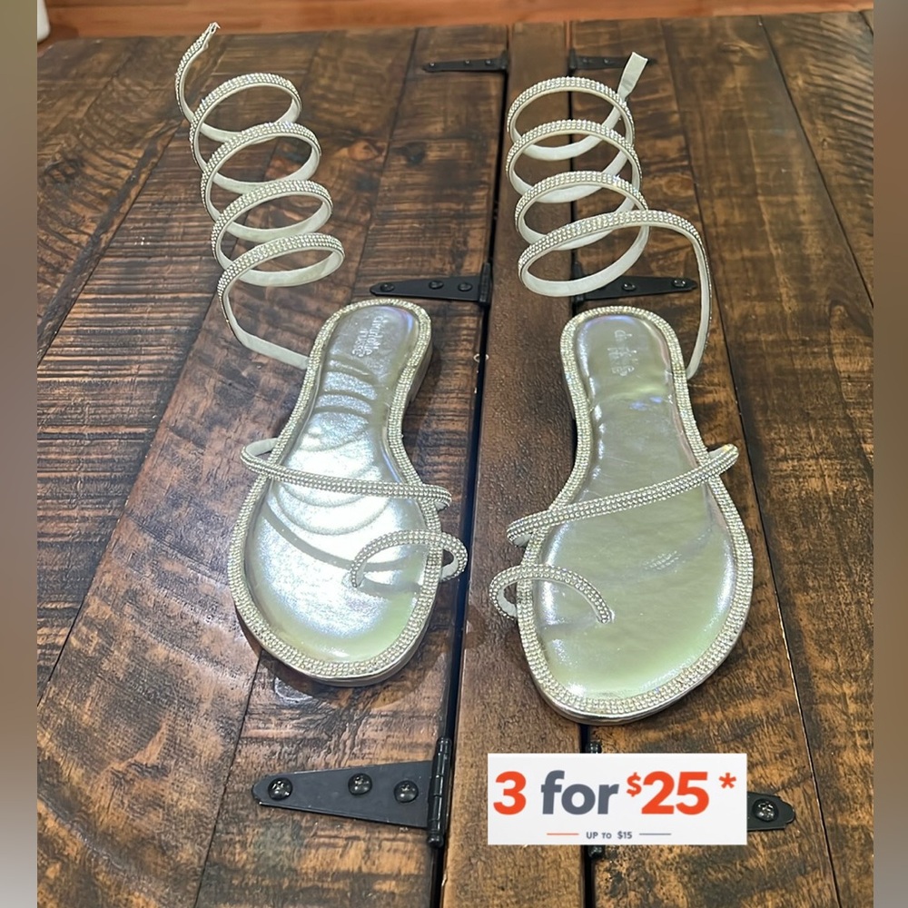Charlotte Russe Silver Strappy Sandals
